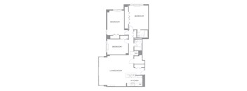3 bedroom 2 bath floorplan at The Graham at Southern Towers, Alexandria, Virginia, 22311