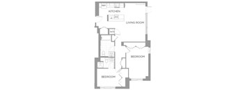 Two Bed 2 bath floorplan at The Graham at Southern Towers, Alexandria, VA