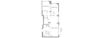Two Bedroom 2 bath floorplan at The Graham at Southern Towers, Alexandria, 22311