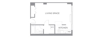 Studio A W_D floorplan at The Graham at Southern Towers, Virginia
