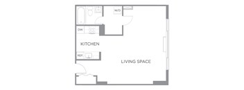 Studio C W-D floorplan at The Graham at Southern Towers, Alexandria, VA, 22311