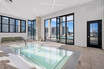 Indoor pool at Velaris Living Apartments, Denver, Colorado