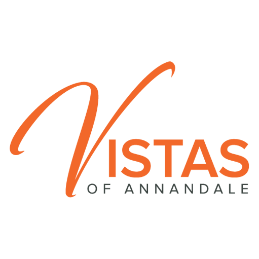 The image is a logo for Vistas of Annandale.