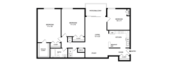 A black and white image of a floor plan for a house.
