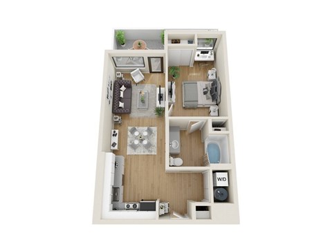 Cirrus Floorplan at Sora Apartments, Inglewood, California