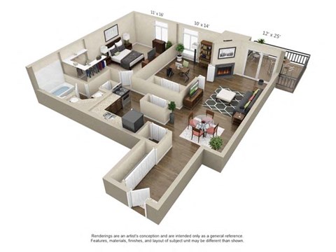 B10 Floor Plan at The Lex At Lowry, Denver, Colorado