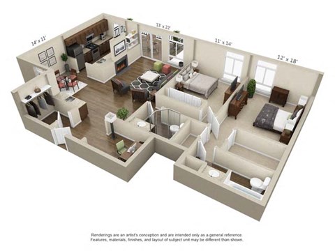 B3 Floor Plan at The Lex At Lowry, Denver, Colorado