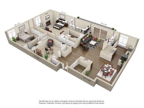 C2 Floor Plan at The Lex At Lowry, Denver
