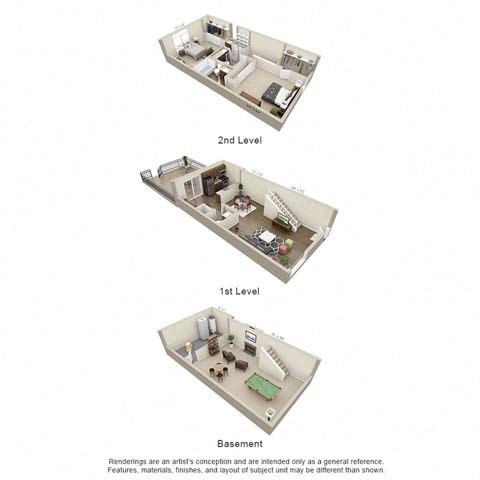 TH2 Floor Plan at The Lex At Lowry, Denver, 80224