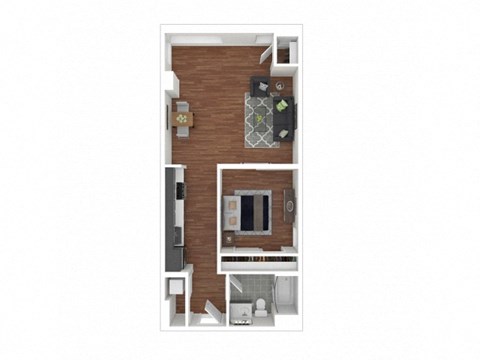 1A Floor Plan at Eleven Fifty Clay Street, Oakland, CA  