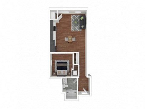 1E Floor Plan at Eleven Fifty Clay Street, California, 94607