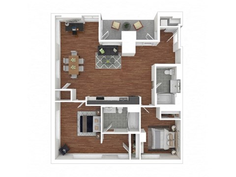 2C Floor Plan at Eleven Fifty Clay Street, Oakland, CA