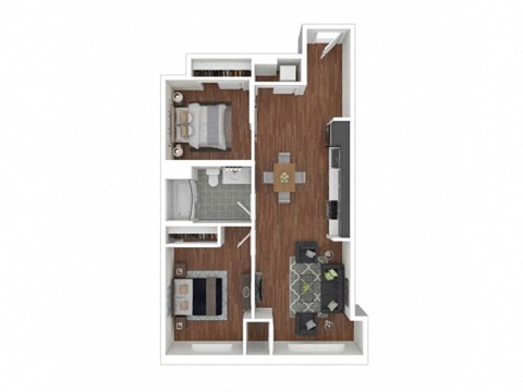 2E Floor Plan at Eleven Fifty Clay Street, Oakland