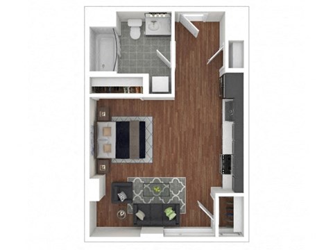 SB Floor Plan at Eleven Fifty Clay Street, Oakland, CA  