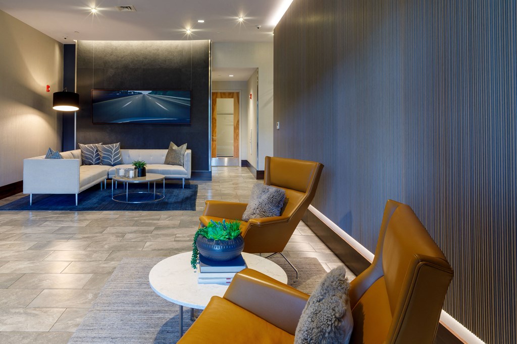 Lobby Sitting Area at 28 Austin, Newton, MA, 02460