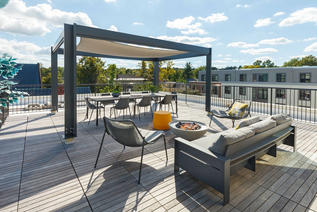 Roof Deck with Pergola, 28 Austin Newton, MA