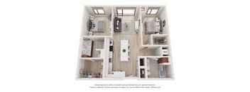 a 3 bedroom floor plan with a bathroom and a living room