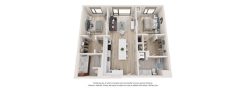 a 3 bedroom floor plan with a bedroom and a living room