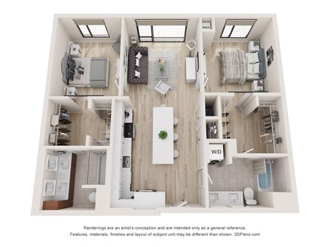 a 3 bedroom floor plan with a bedroom and a living room