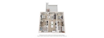 a stylized floor plan of a 1 bedroom apartment