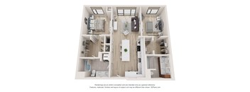 a 3 bedroom floor plan with a bedroom and a living room