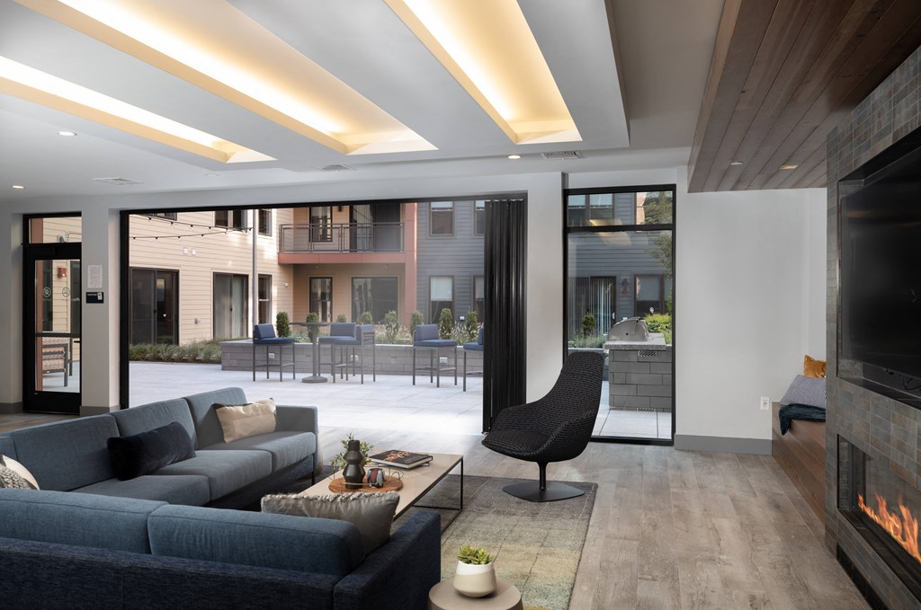 Indoor/Outdoor Resident Lounge at Nightingale, Providence, RI