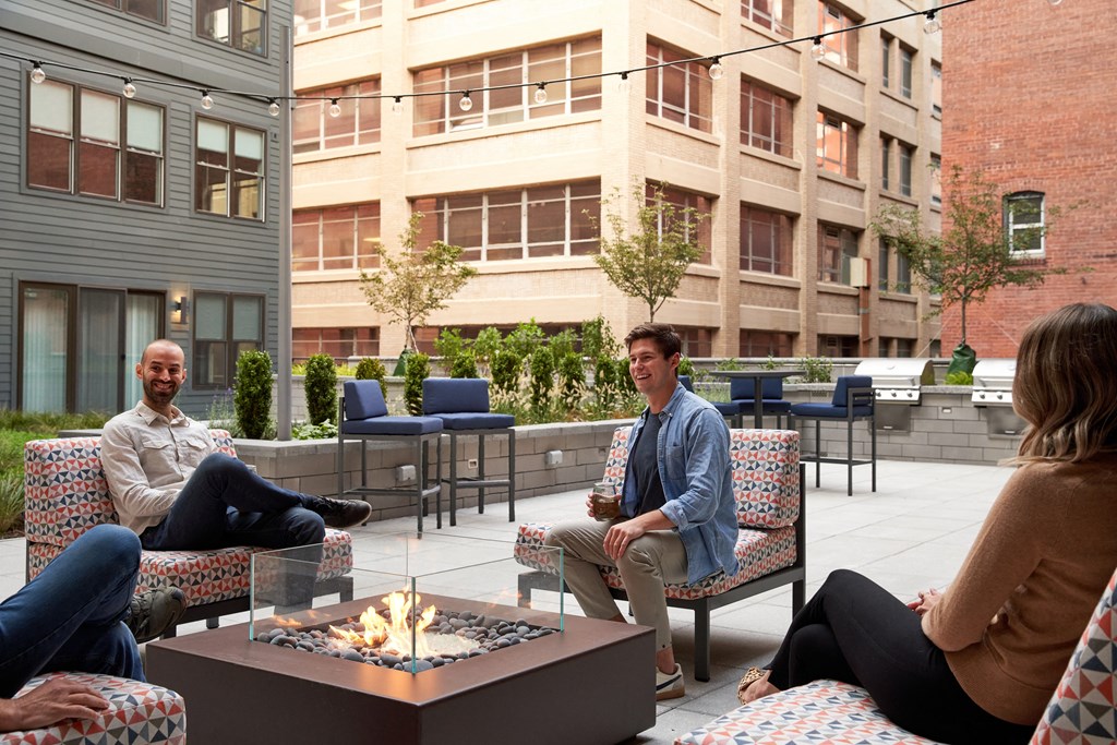 Courtyard with Fire Pit at Nightingale, in Providence, RI