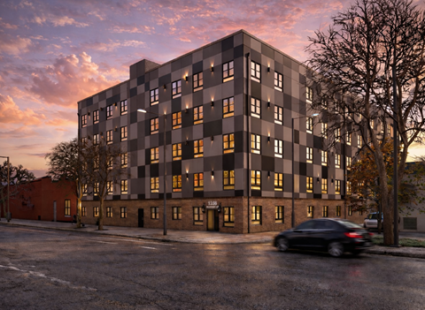Exterior Rendering at Ice Works at Belmont