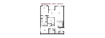2 Bedroom w/ Den