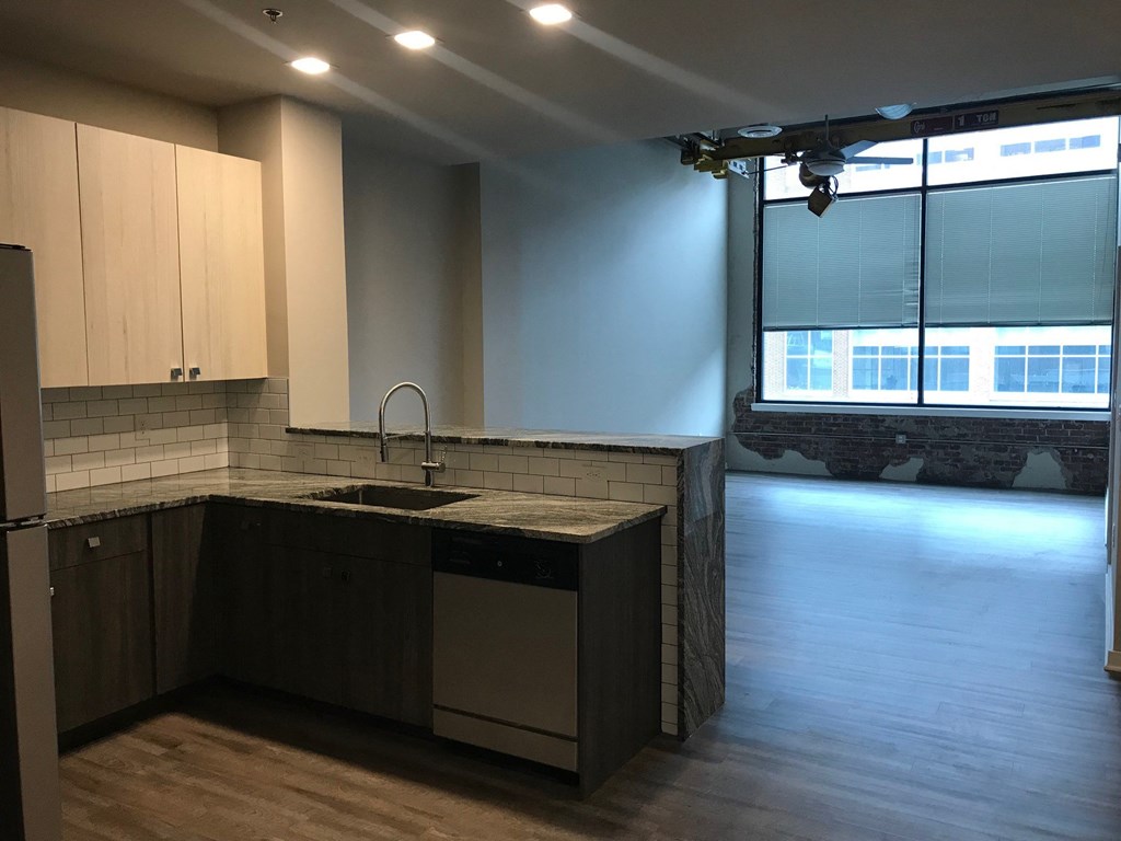 view of the living room at the lofts at narrow in west reading pa