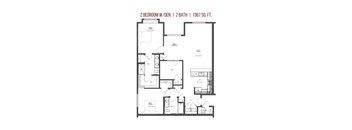 2 Bedroom, 2 Bathroom w/Den