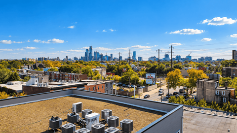 drone footage of our beautiful Philly skyline at Ice Works at Belmont Philly