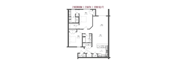 2 Bedroom 2 Bathroom Floorplan