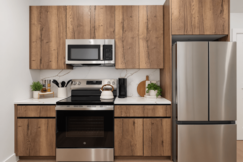 Modern Kitchen with Stainless Steel Appliances at Ice Works at Belmont Philly