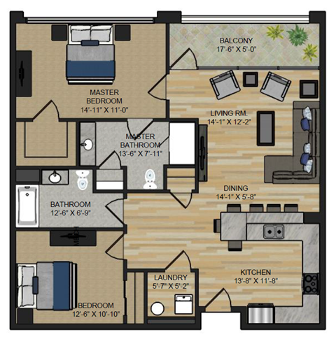 Lofts @ Narrow 2 Bed 2 Bath