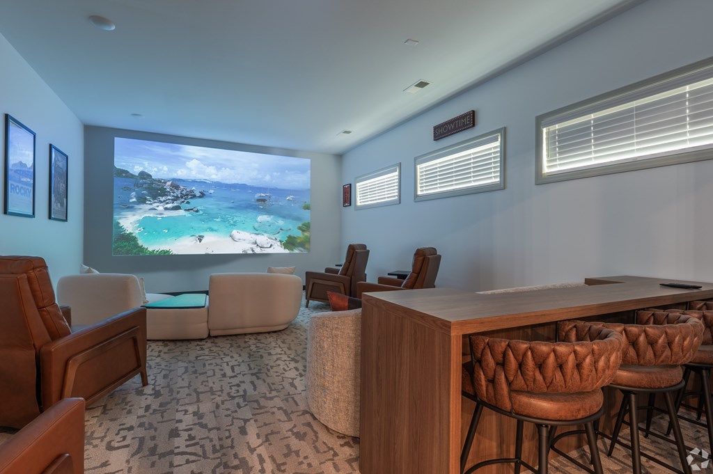 Media room at Reserve at Cranberry Springs