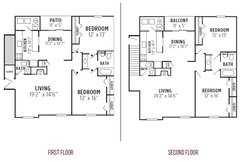 Reserve at Reed Farm 2 Bed 1.5 Bath Brighton Deluxe Floor Plan