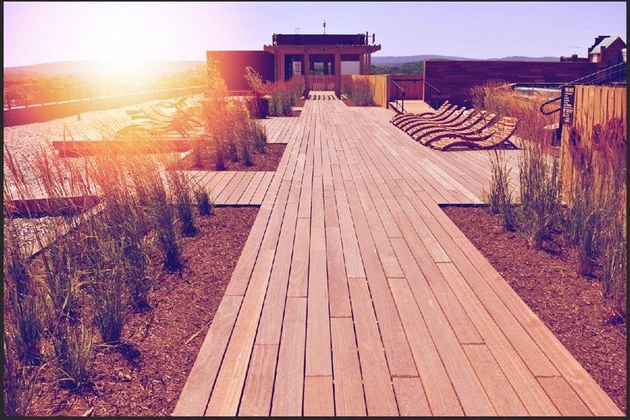 Rooftop sundeck at the lofts at narrow in west reading pa.