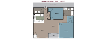 digital drawing of Sicilian floor plan