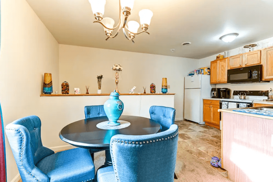 Dining Space & Kitchen at Oak Meadows
