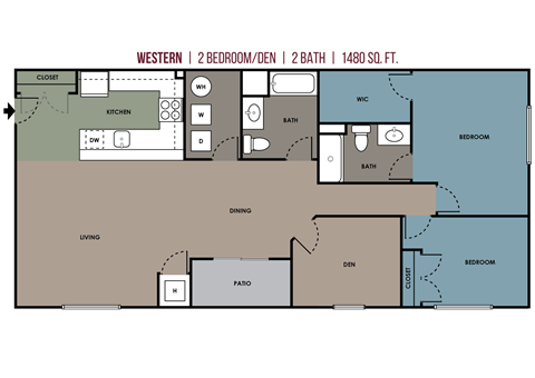 digital drawing of Western floor plan