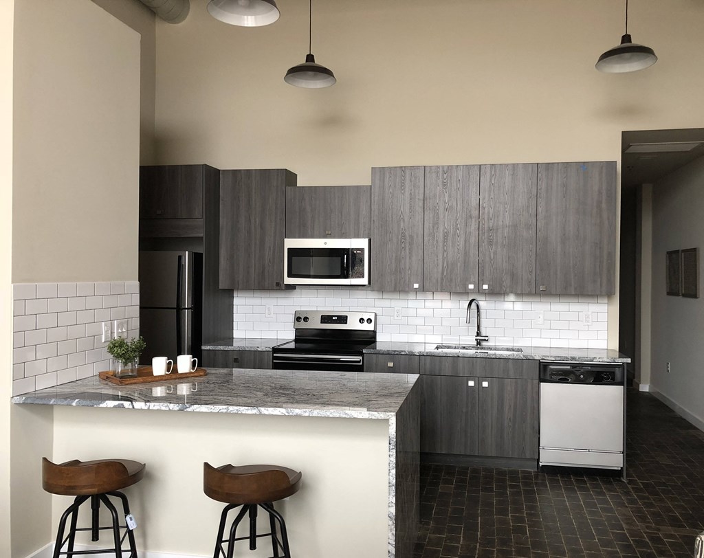 Apartment Kitchen at the Lofts at Narrow in West Reading PA