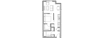 A black and white image of a floor plan for a house.