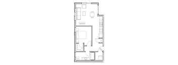 A black and white image of a floor plan for a house.