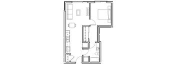 A black and white image of a floor plan for a house.