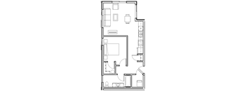 A black and white image of a floor plan for a house.
