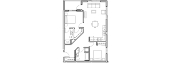 A black and white image of a floor plan for a house.