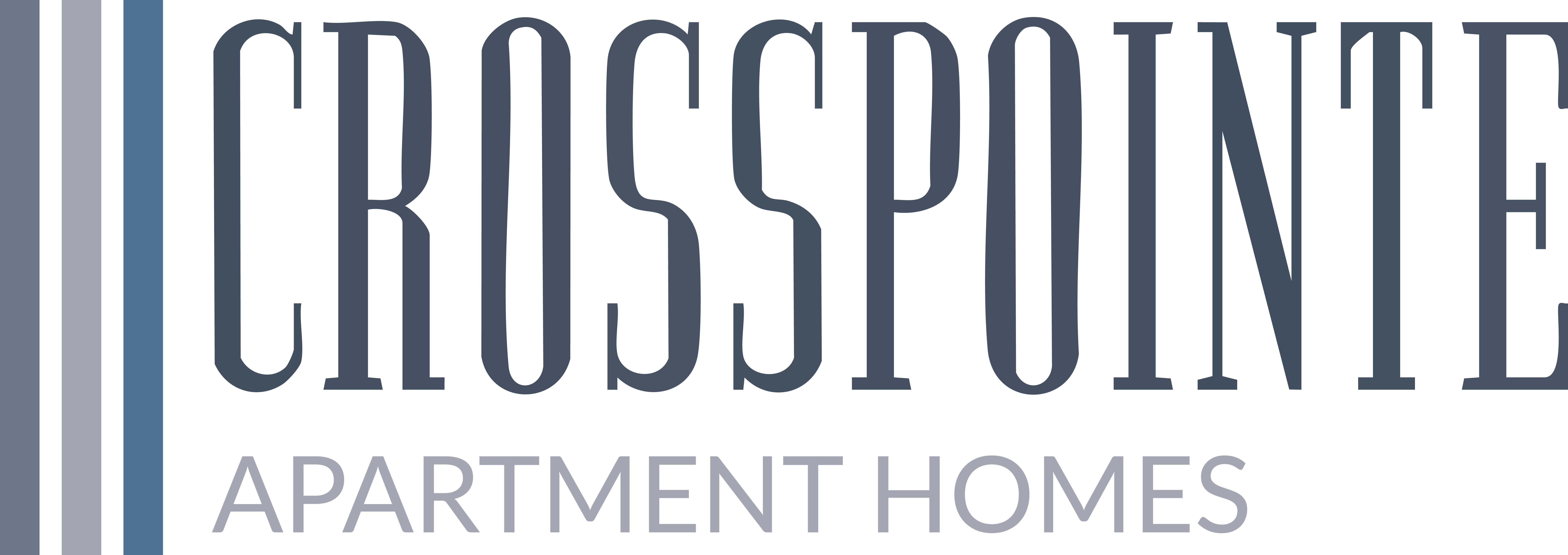 A logo for a company called Crosspointe Apartment Homes.