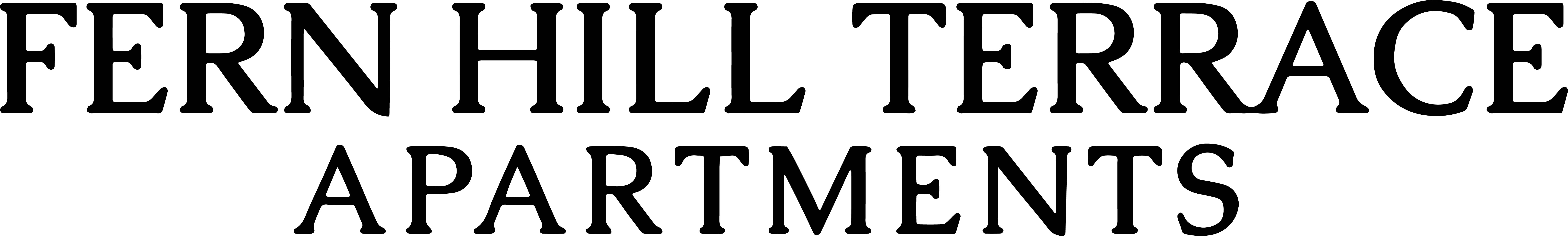 The image shows the name of a place which is Fern Hill Terrace Apartments.