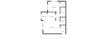 A floor plan of a house with labeled rooms.